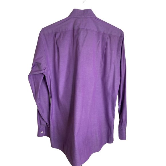 Paul Fredrick Purple Button Down Trim Fit Long Sleeve Shirt Size 16 1/2 - 36 - Picture 2 of 8